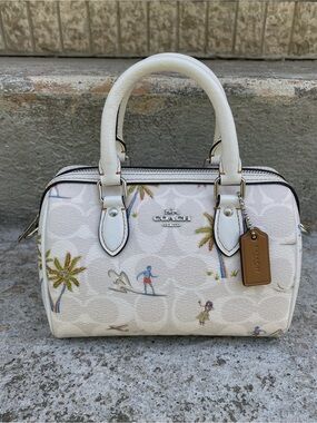 NWT Coach Mini Rowan Crossbody Floral-Palm Hula Print Satchel CK164